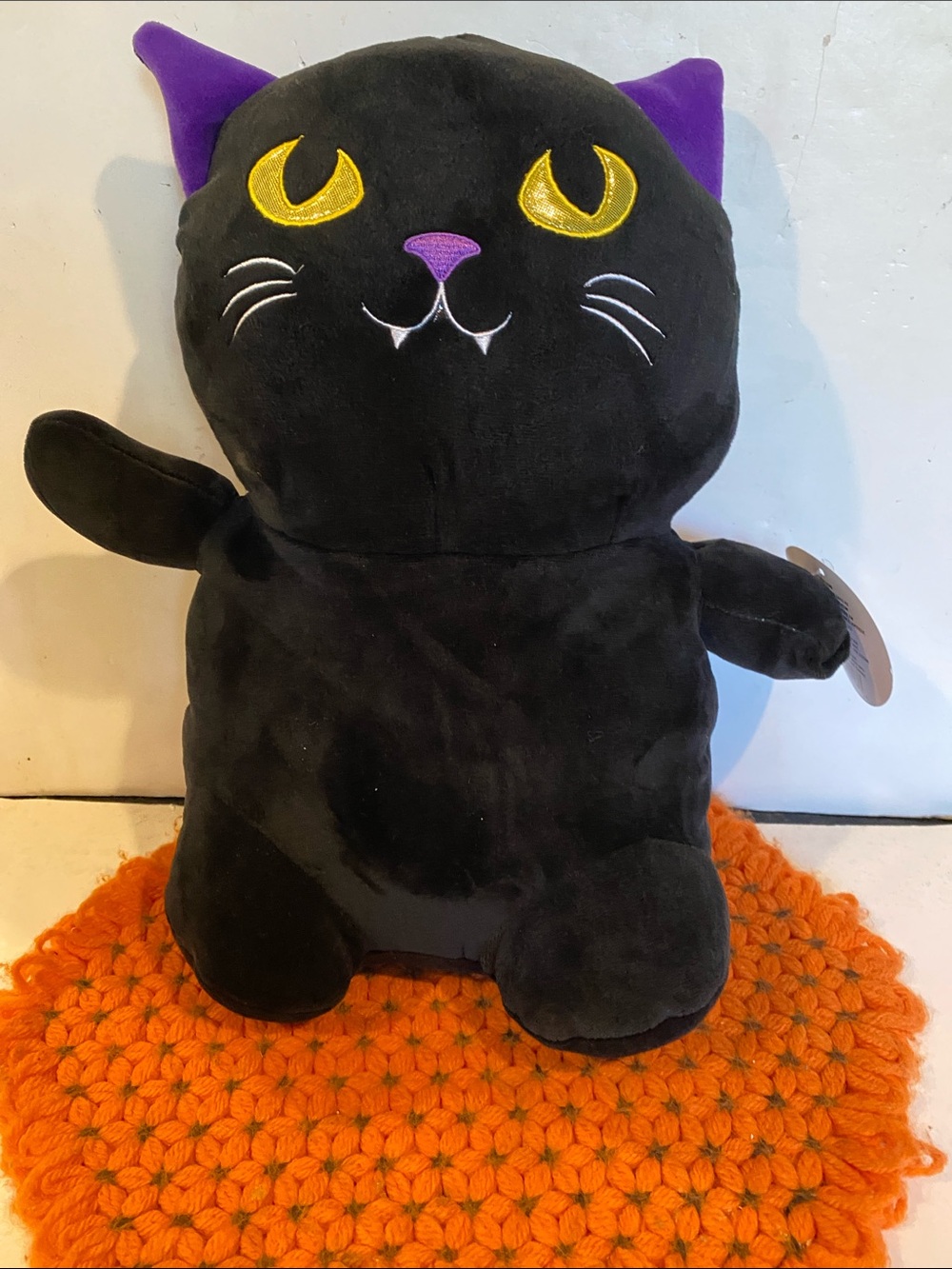 NWT Black Cat Plush Pillow